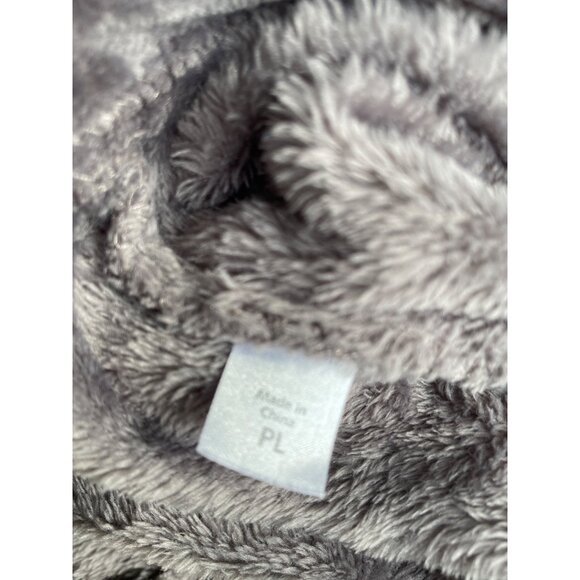 Stan Herman Womens PL Gray Ribbed Fleece Zip-Up Lounger Polyester Long Soft Warm - Picture 6 of 9